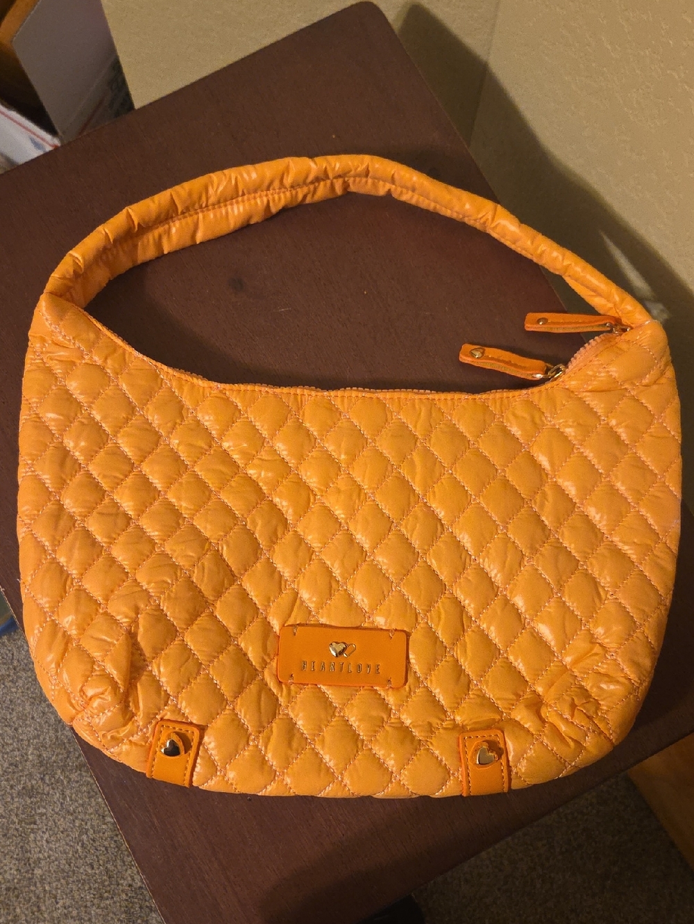 NWT Heartlove ❤️ by Charo quilted hobo bag in Orange 🟠
